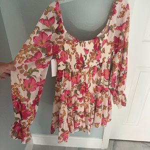 NWT dress dress boutique aura babydoll floral dress size medium